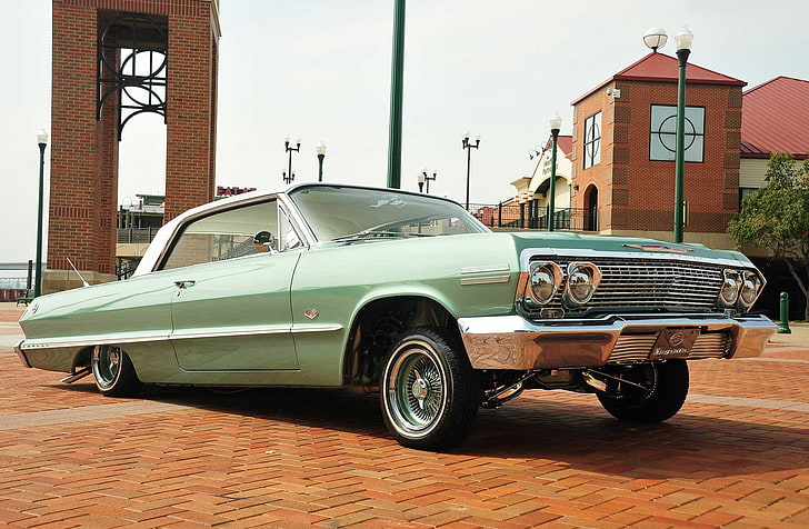 1963, chevrolet, custom, gangsta, hot, impala, lowrider, rod, HD wallpaper