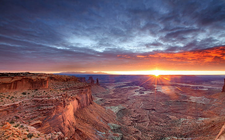 Canyonlands National Park, landscape, morning sunset, HD wallpaper