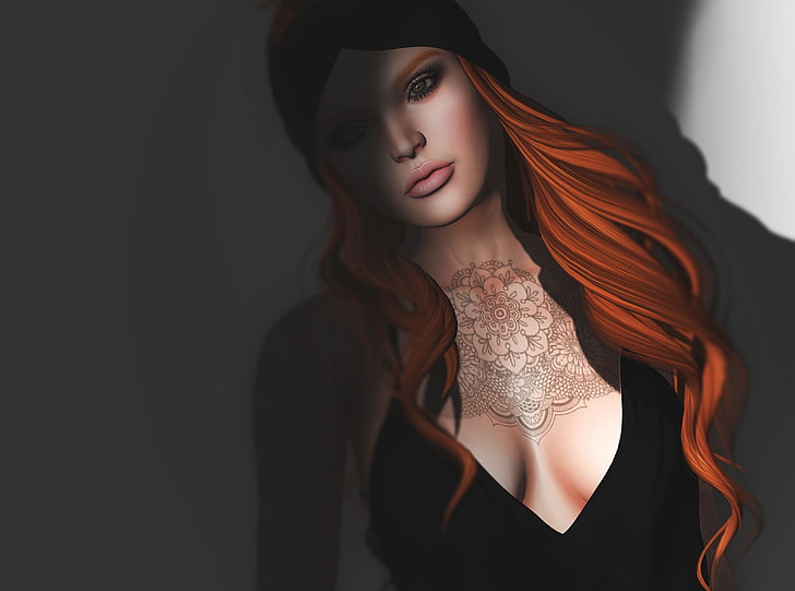 Cause You Still Dont Know What I Never Said, women's black deep V-neck top 3D portrait, HD wallpaper