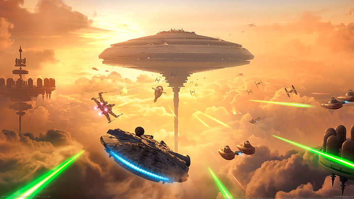 Star Wars Millennium Falcon digital wallpaper, Star Wars: Battlefront