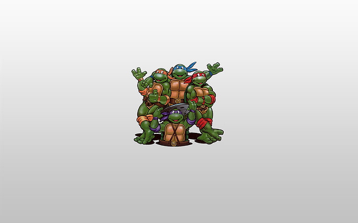 TMNT digital wallpaper, Raphael, Leonardo, Donatello, Teenage Mutant Ninja Turtles, HD wallpaper