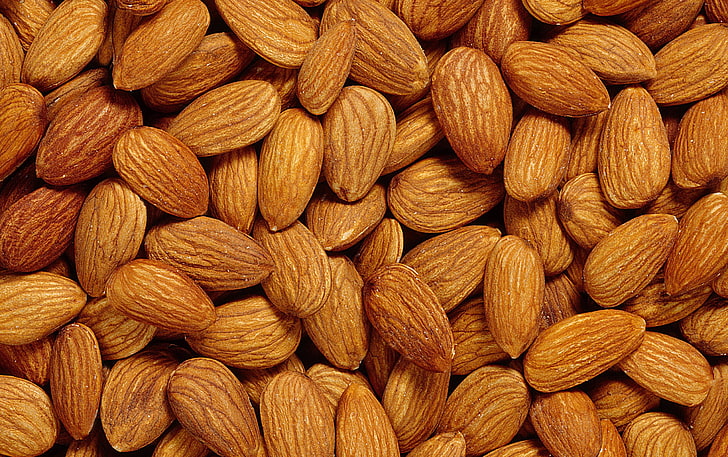 Nuts Almond, almond nuts, Nature, Food, full frame, backgrounds, HD wallpaper