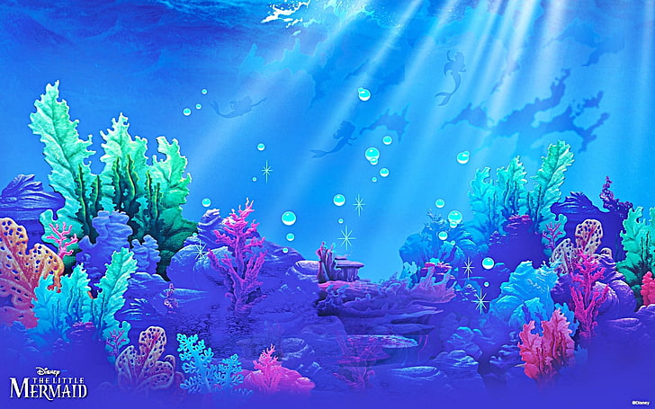 Disney The Little Mermaid underwater illustration, HD wallpaper