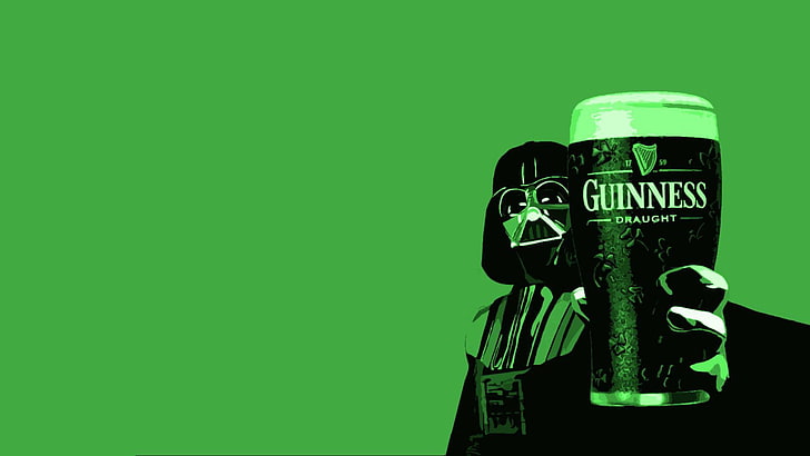black Guinness Darth Vader tumbler, Star Wars, Beer, colored background, HD wallpaper