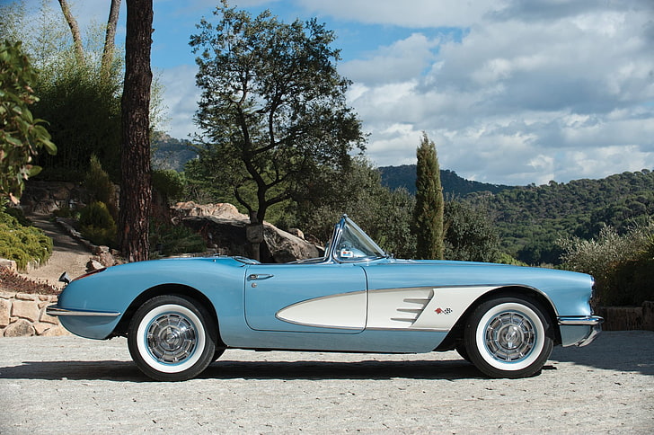 (c1), 1960, blue, cars, chevrolet, classic, convertible, corvette