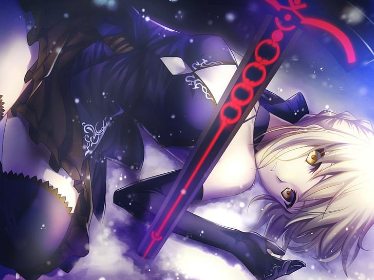 Fate/Grand Order, Saber Alter, anime girls, sword, Fate Series