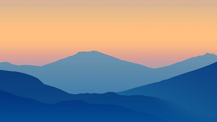 silhouette, dawn, photoshop art, mist, 8k uhd, mountain, ridge, HD wallpaper