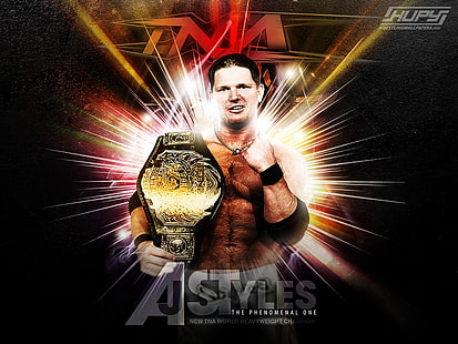 HD wallpaper: AJ Fortune TNA World Champ AJ Styles Sports Wrestling HD Art  | Wallpaper Flare