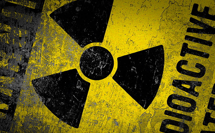 Warning Radioactive, yellow and black radioactive signage, Artistic