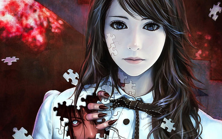 HD wallpaper: anime, dark, eyes, faace, females, girl, monster, mood,  original | Wallpaper Flare