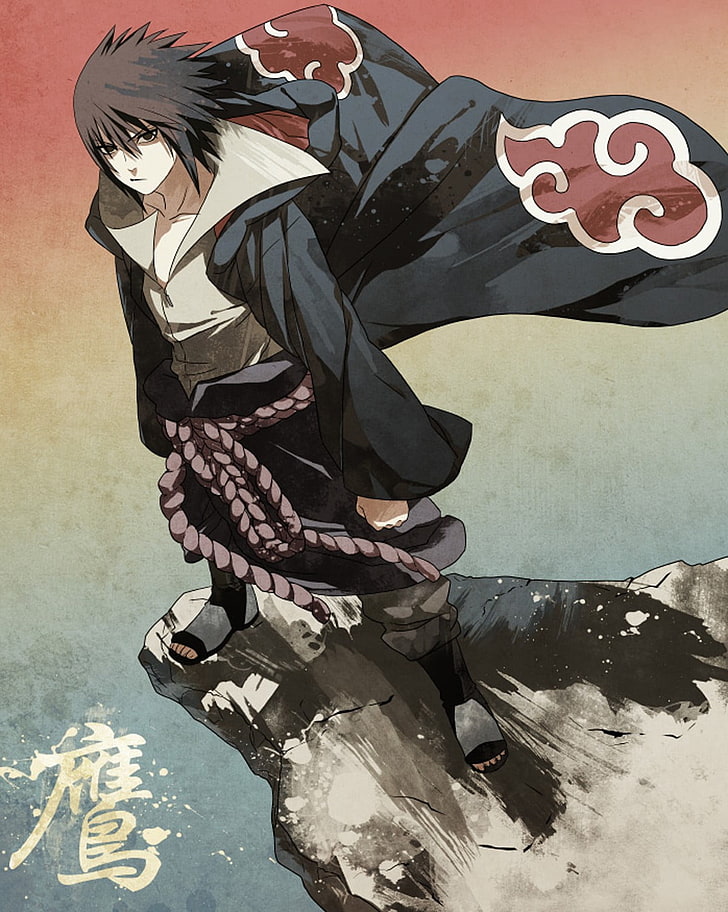Uchiha Sasuke digital wallpaper, Akatsuki, anime boys, Naruto Shippuuden, HD wallpaper