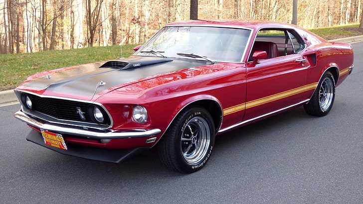 Ford, Ford Mustang Mach 1, Car, Fastback, Muscle Car, Red Car