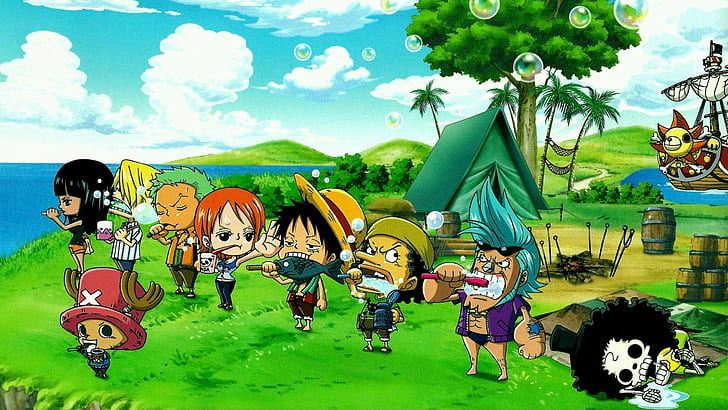 HD wallpaper: Brook, chibi, Franky, Monkey D. Luffy, Nami, Nico Robin, One  Piece | Wallpaper Flare