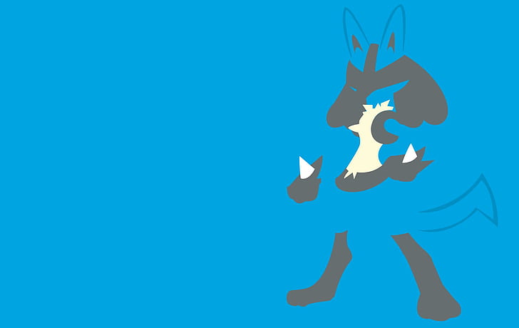 Lucario, Minimalism, Simple Background, lucario from pokemon