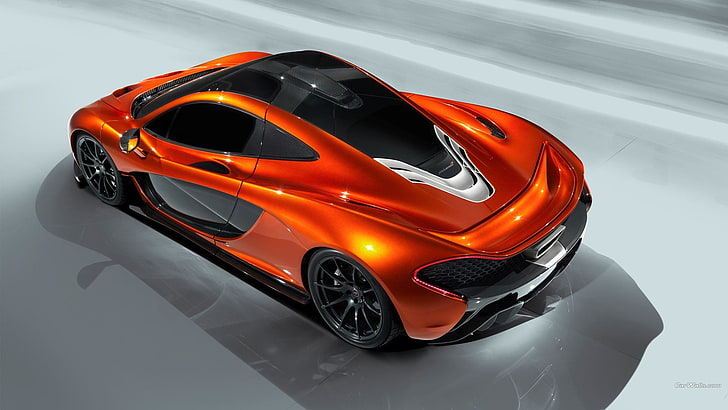 orange and black coupe, McLaren P1, car, mode of transportation, HD wallpaper