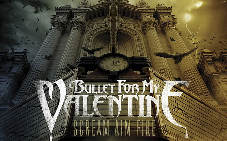 Bullet for my valentine, Palace, Column, Clock, Birds, architecture, HD wallpaper