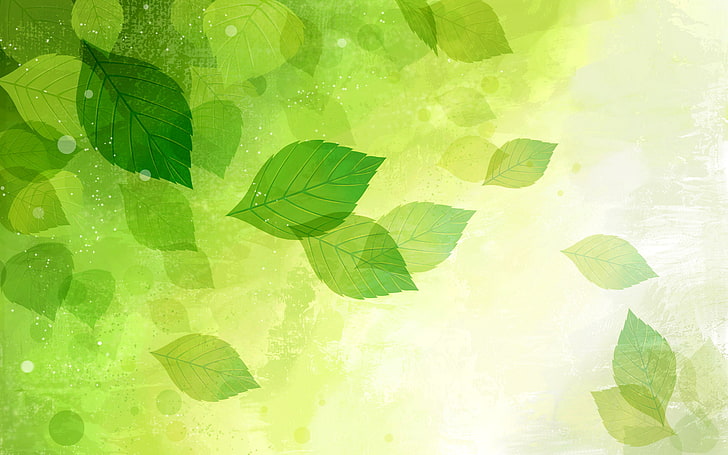 green leaves illustration, nature, vector, leaf, green color, HD wallpaper