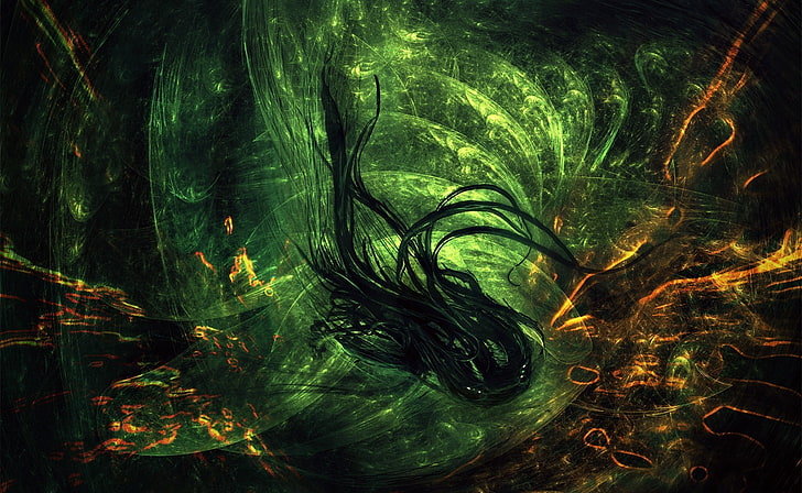 Hd Wallpaper Cthulhu Wallpaper Abstract Green Color Motion Nature Full Frame Wallpaper Flare