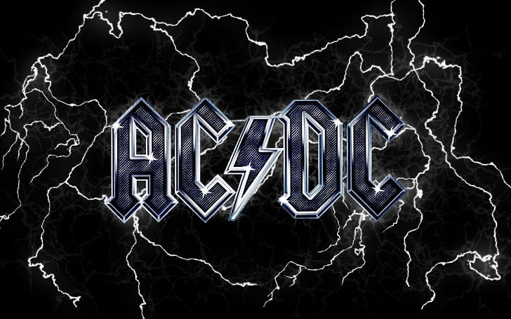 Ac Dc Lightning, ac/dc poster, acdc, acdc logo, background, HD wallpaper