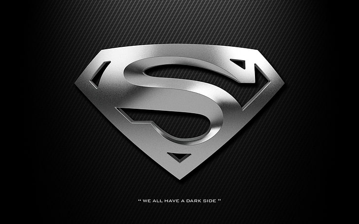 Superman logo, black background, minimalism, communication, text, HD wallpaper