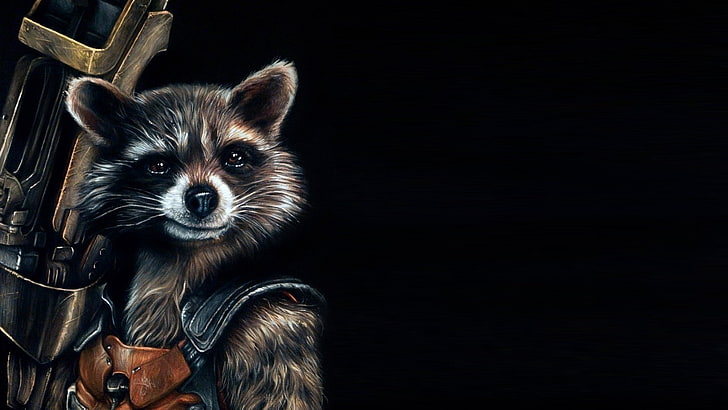 HD wallpaper: guardians of the galaxy comics movies rocket raccoon artwork  fictional black background | Wallpaper Flare