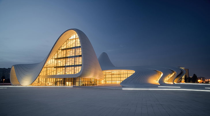 Zaha Hadid, Queen of the Curve, architecture, modern, Azerbaijan, HD wallpaper