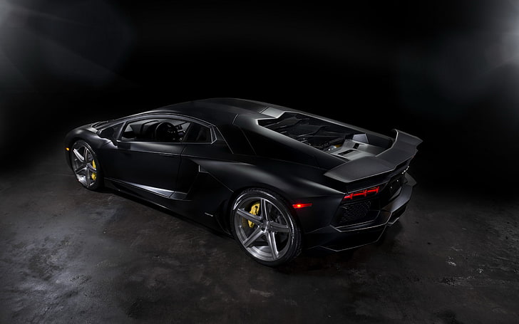 black car, Lamborghini Aventador, black cars, Super Car , vehicle