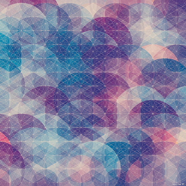 multicolored art, Simon C. Page, circle, abstract, pattern, geometry, HD wallpaper