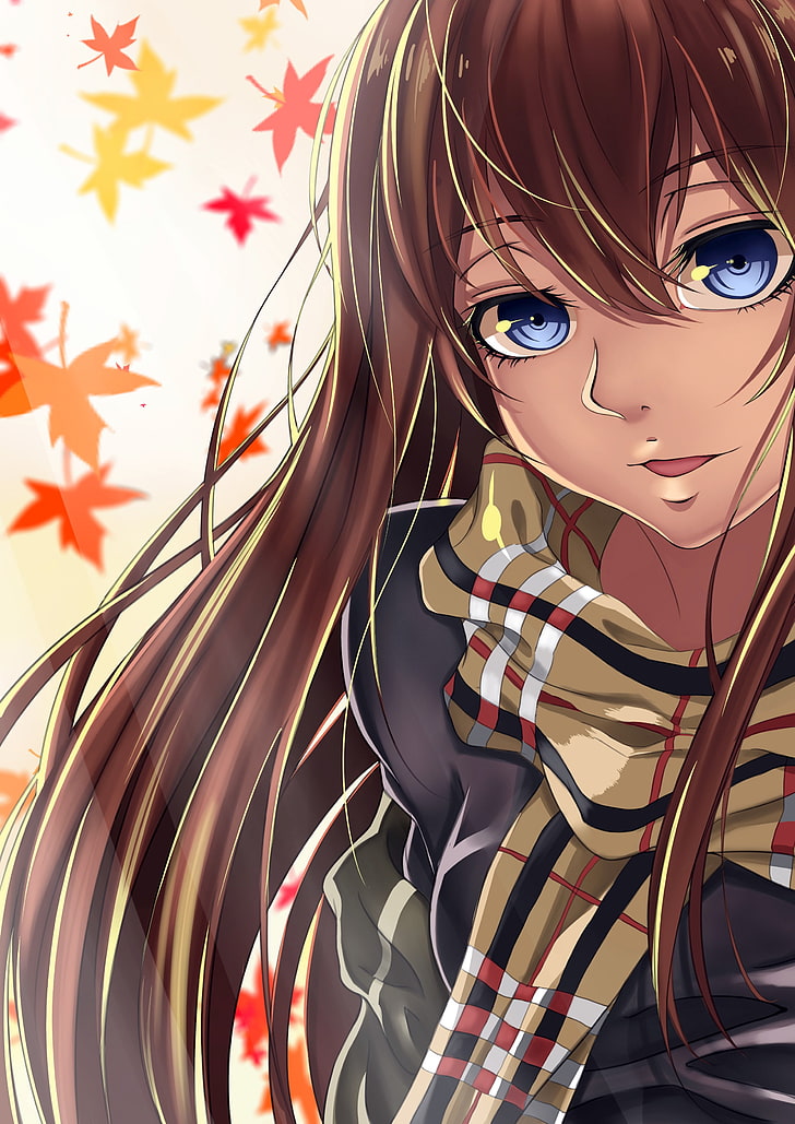HD wallpaper: anime, anime girls, original characters, long hair, brunette  | Wallpaper Flare