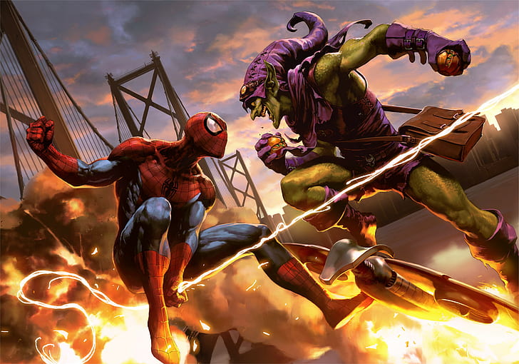 Marvel Comics, movies, Spider-Man, Green Goblin, superhero, HD wallpaper