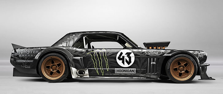 gray and white Monster supercar die-cast, Ford Mustang, drift, HD wallpaper