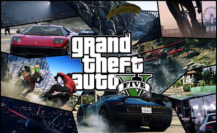 GTA V Tiles, Grand Theft Auto 5 wallpaper, Games, mode of transportation, HD wallpaper