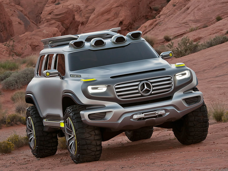 gray Mercedes-Benz SUV, auto, mountains, machine, desert, jeep, HD wallpaper