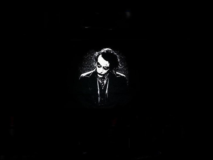 Joker, Batman, Heath Ledger, dark, black Background, one Person, HD wallpaper