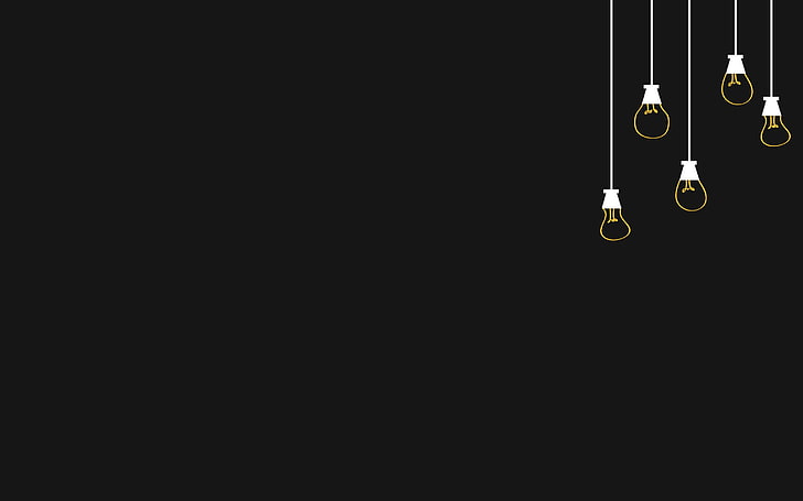 minimalism, light bulb, artwork, copy space, music, black background, HD wallpaper