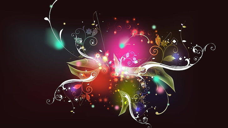 colorful, CGI, motion, multi colored, abstract, black background, HD wallpaper