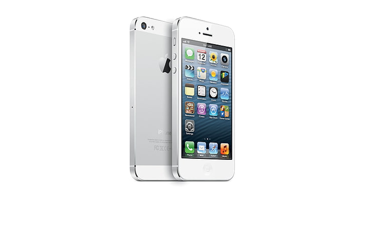 white iPhone 5, apple, model, mobile Phone, smart Phone, telephone, HD wallpaper