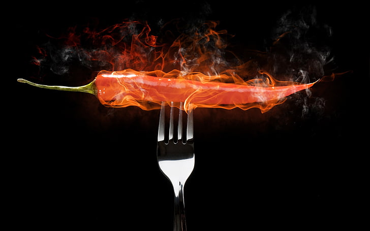 fire, food, chilli peppers, HD wallpaper