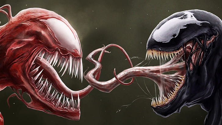 Venom Carnage Tongue Marvel Spider-Man HD, cartoon/comic, HD wallpaper