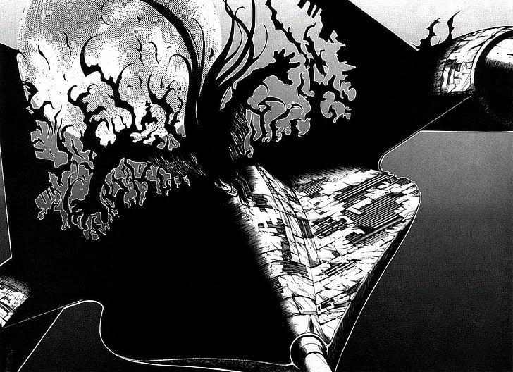 gray monster illustration, Alucard, Hellsing, vampires, Moon, HD wallpaper