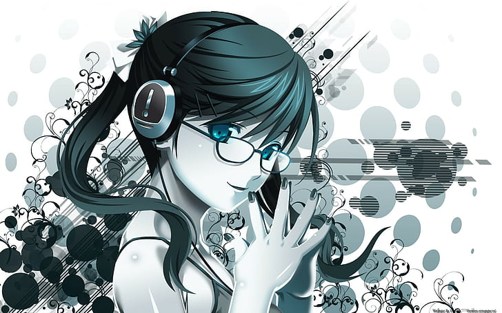 HD wallpaper: anime girls, headphones, glasses, meganekko, original  characters | Wallpaper Flare