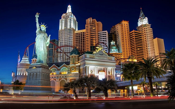 Hd Wallpaper Liberty Statue Cityscape Las Vegas Usa Casino Architecture Wallpaper Flare