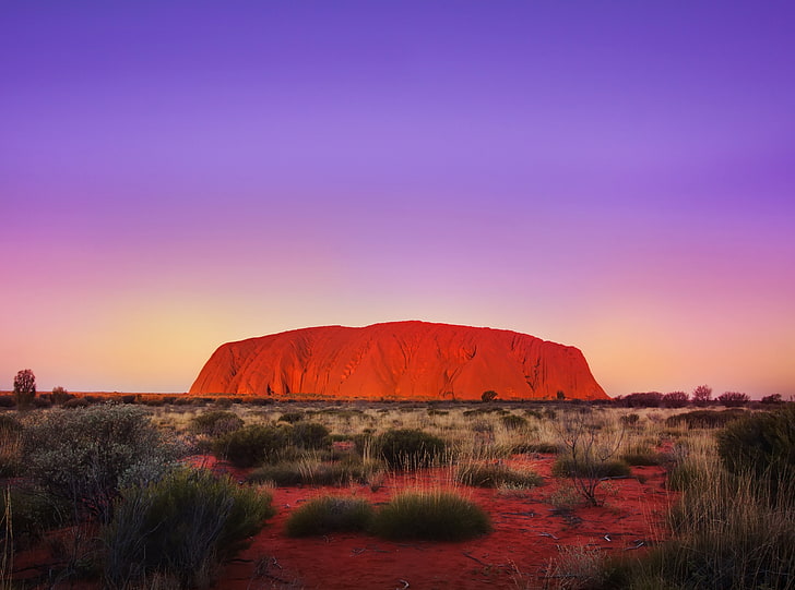 Uluru Rock, golden hour, Oceania, Australia, Ayers Rock, sky, HD wallpaper