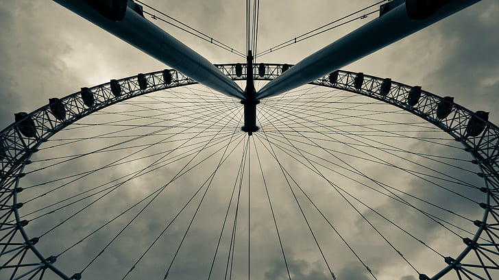 low-angle photo of Ferris wheel, london eye, london eye, mirador, HD wallpaper