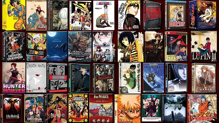 DVD case lot, anime movie case photo collage, Naruto Shippuuden, HD wallpaper