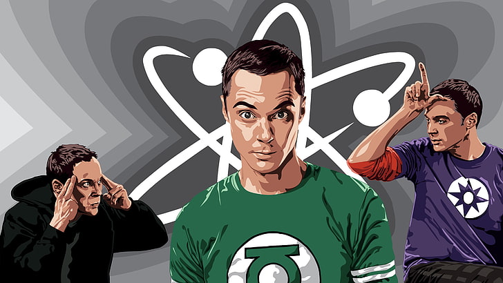 man in green shirt illustration, Sheldon Cooper, The Big Bang Theory
