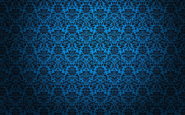 blue and black floral wallpaper, texture, textures, pattern, vector, HD wallpaper