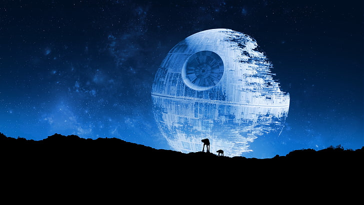 HD wallpaper: AT, Death Star, Night Sky, space, Star Wars