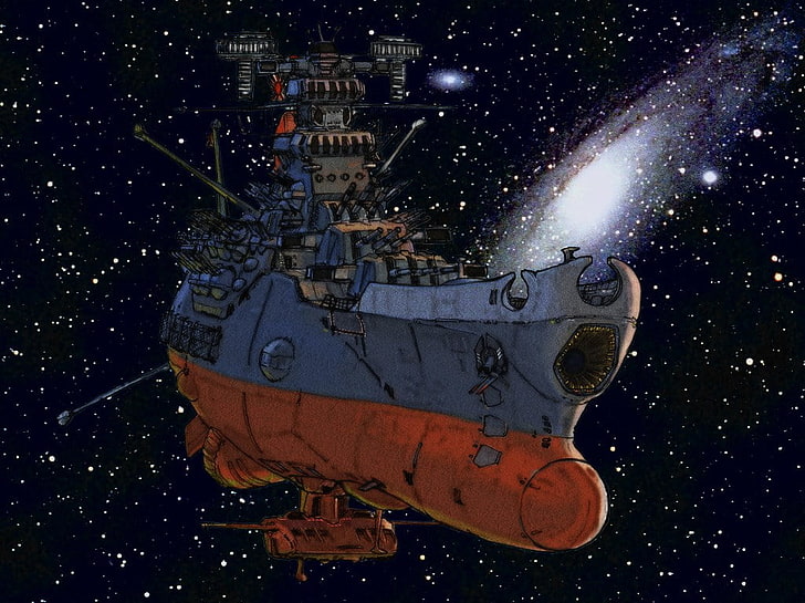 space battleship yamato, night, transportation, nature, mode of transportation