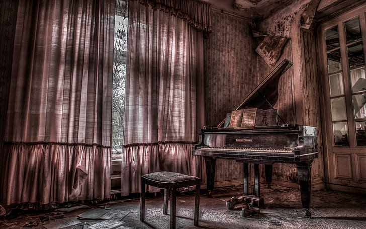 HD wallpaper: Room, piano, music, dust